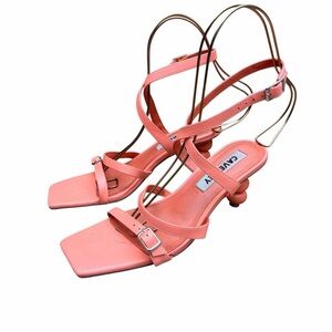 Caverley Maize Heel Coral Strappy size 7 Sandals
